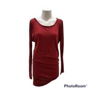 Nation LTD Long Sleeve Tunic Dress Ruched Size Scoop Neck Size Small